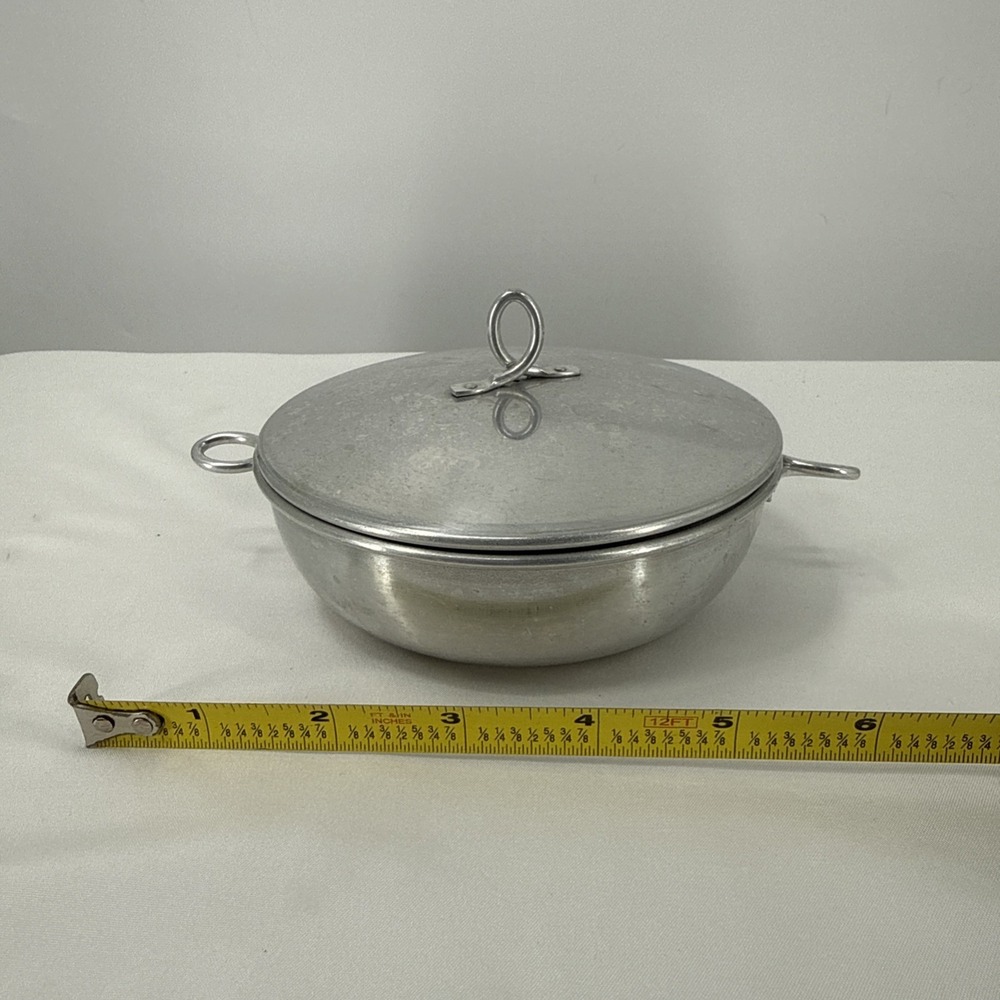 Mid Century Aluminum Lidded Trinket Bowl